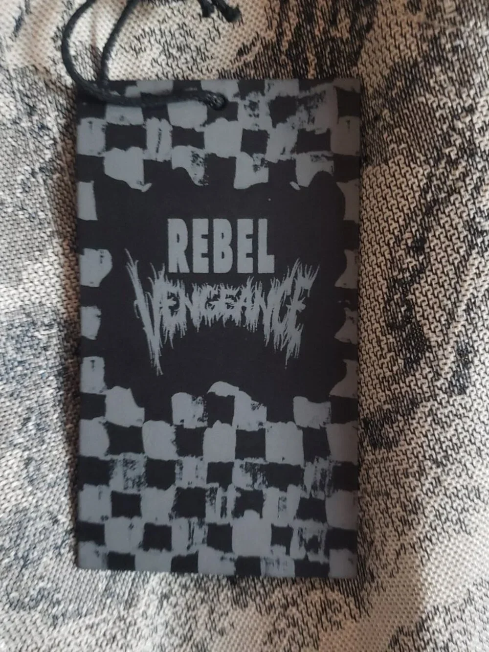 Rebel Vengeance Tapestry Skull Graphic Print Denim Cargo Pants Mens 28